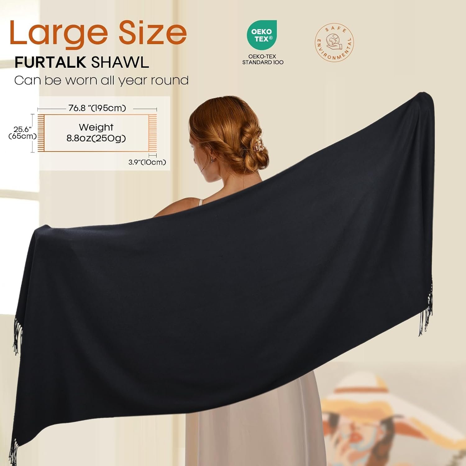 Pashmina Shawls and Wraps for Evening Dress Women's Scarf Wedding Bride Bridesmaid Gifts Winter Scarves - Image 5