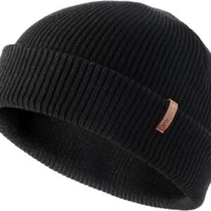 Fisherman Beanie for Men Women 2 Styles Cuffless or Cuffed Knitted Unisex Winter Hat Outdoor All-Day Warmth