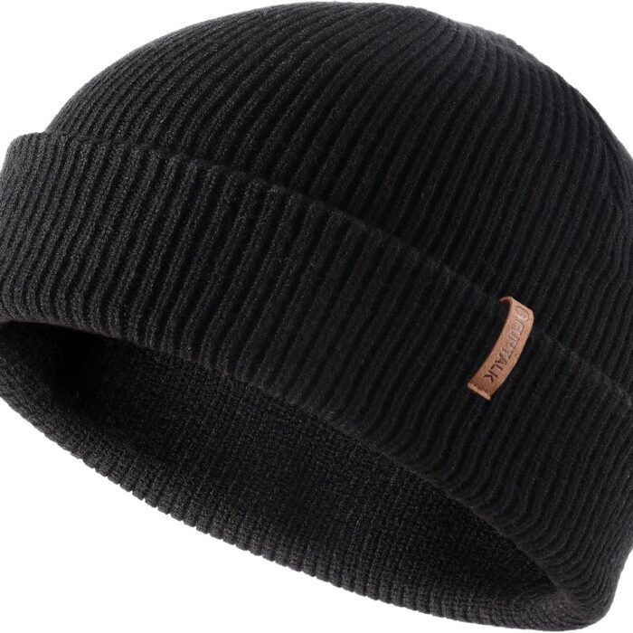 Fisherman Beanie for Men Women 2 Styles Cuffless or Cuffed Knitted Unisex Winter Hat Outdoor All-Day Warmth
