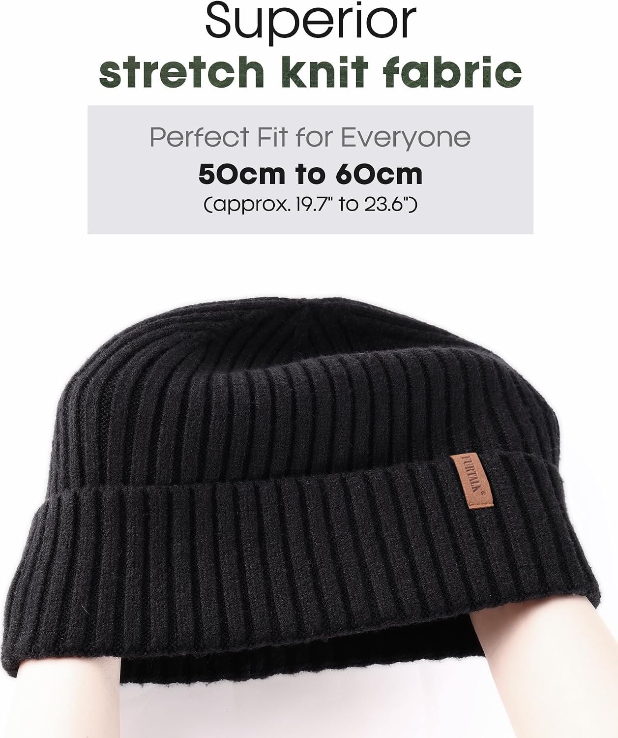 Double Layer Winter Hats for Men Women Beanie Thick Cuffed Warm Ski Hats - Image 3