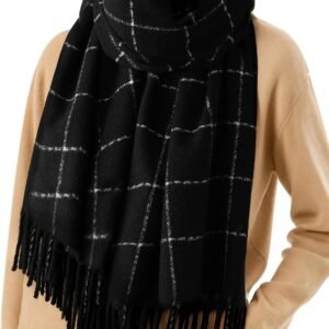 Plaid Winter Scarf for Women Cozy Shawls Wraps Soft Warm Womens Large Chunky Scarves