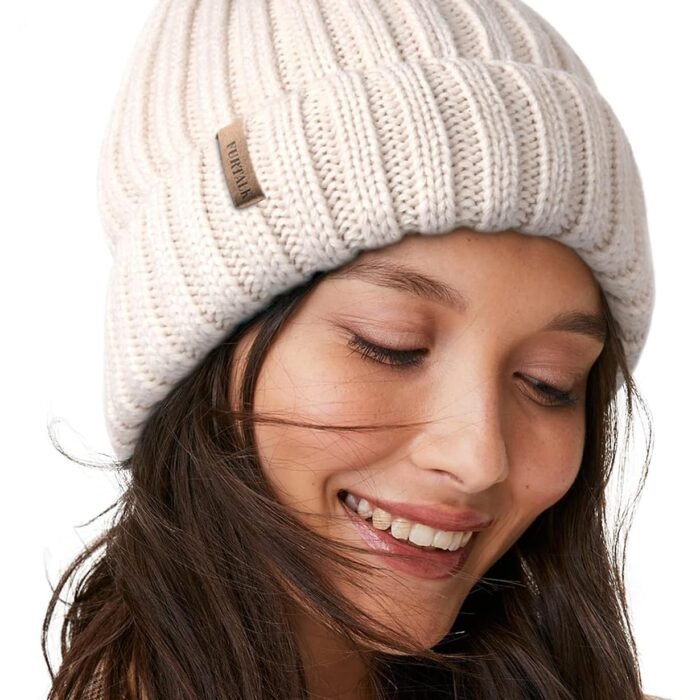 Winter Hats for Women Fleece Lined Beanie Knit Chunky Womens Snow Cap