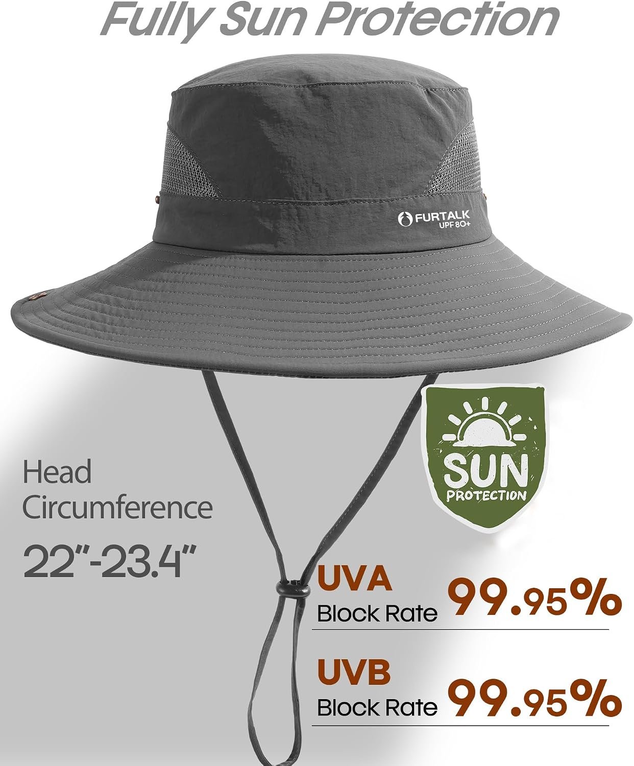 Mens Bucket Sun Hat UPF Protection Wide Brim Breathable Fishing Hat | Quick-Dry, Ventilation Mesh, Soft Sweatband, Summer, Hiking, Gardening, Beach, Outdoor - Image 2