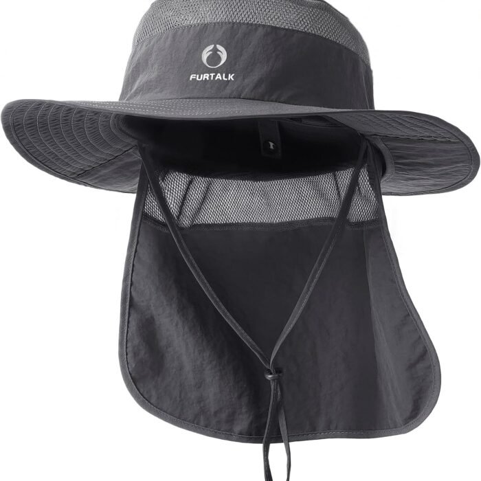 Sun Hats for Men Women Fishing Hat with Neck Flap UPF 80+ Breathable Wide Brim Hiking Safari Summer Bucket Hats