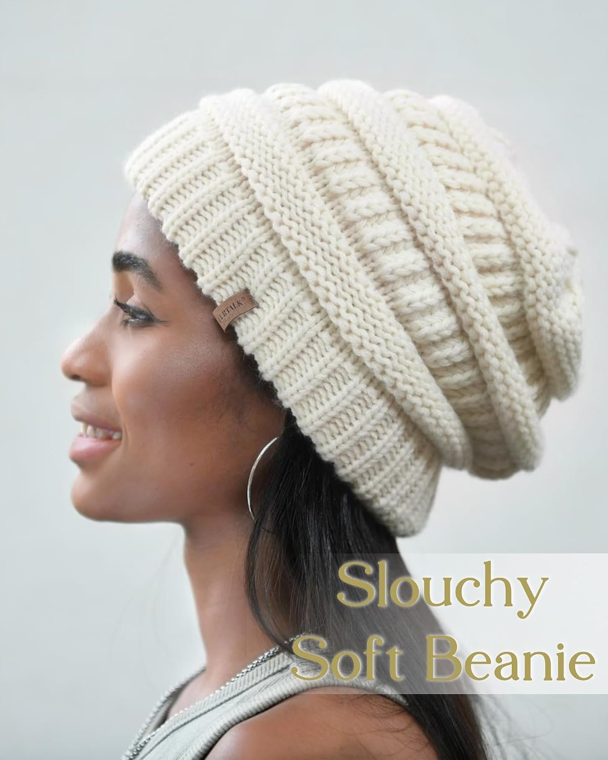 Winter Hats for Women Fleece Lined Knit Beanie Hats Slouchy Warm Beanies Ski Skull Cap - Image 5