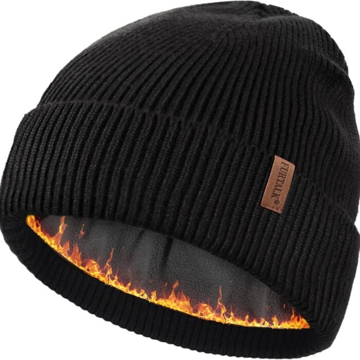 Winter Hats for Men Women Fleece Lined Beanie Warm Cuffed Outdoor Skull Cap