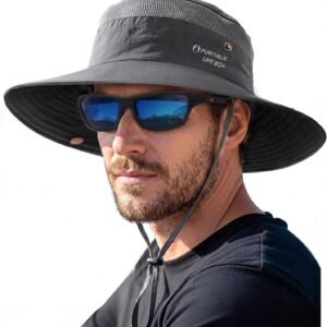 Sun Hats for Men Women UPF Sun Protection Breathable Wide Brim | Nylon UV Protection, Breathable Adjustable, 2-in-1 Wide Brim, Packable Water-Resistant, Fishing Hiking Summer