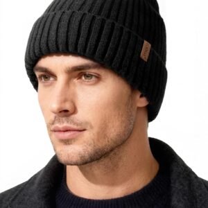 Double Layer Winter Hats for Men Women Beanie Thick Cuffed Warm Ski Hats