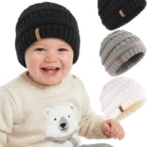 Baby Beanie Winter Soft Warm Knit Hat 3 Pack Infant Toddler Slouchy Caps