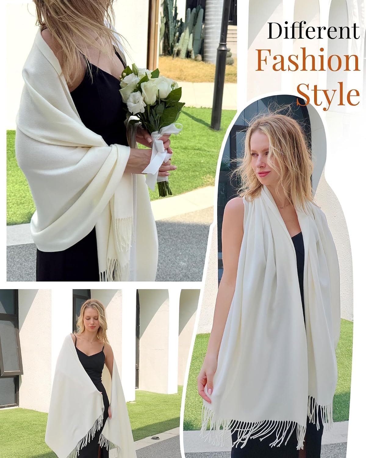 Pashmina Shawl Wraps for Women Evening Dresses Blanket Scarves Fashion Scarf Wedding Gifts - Image 4