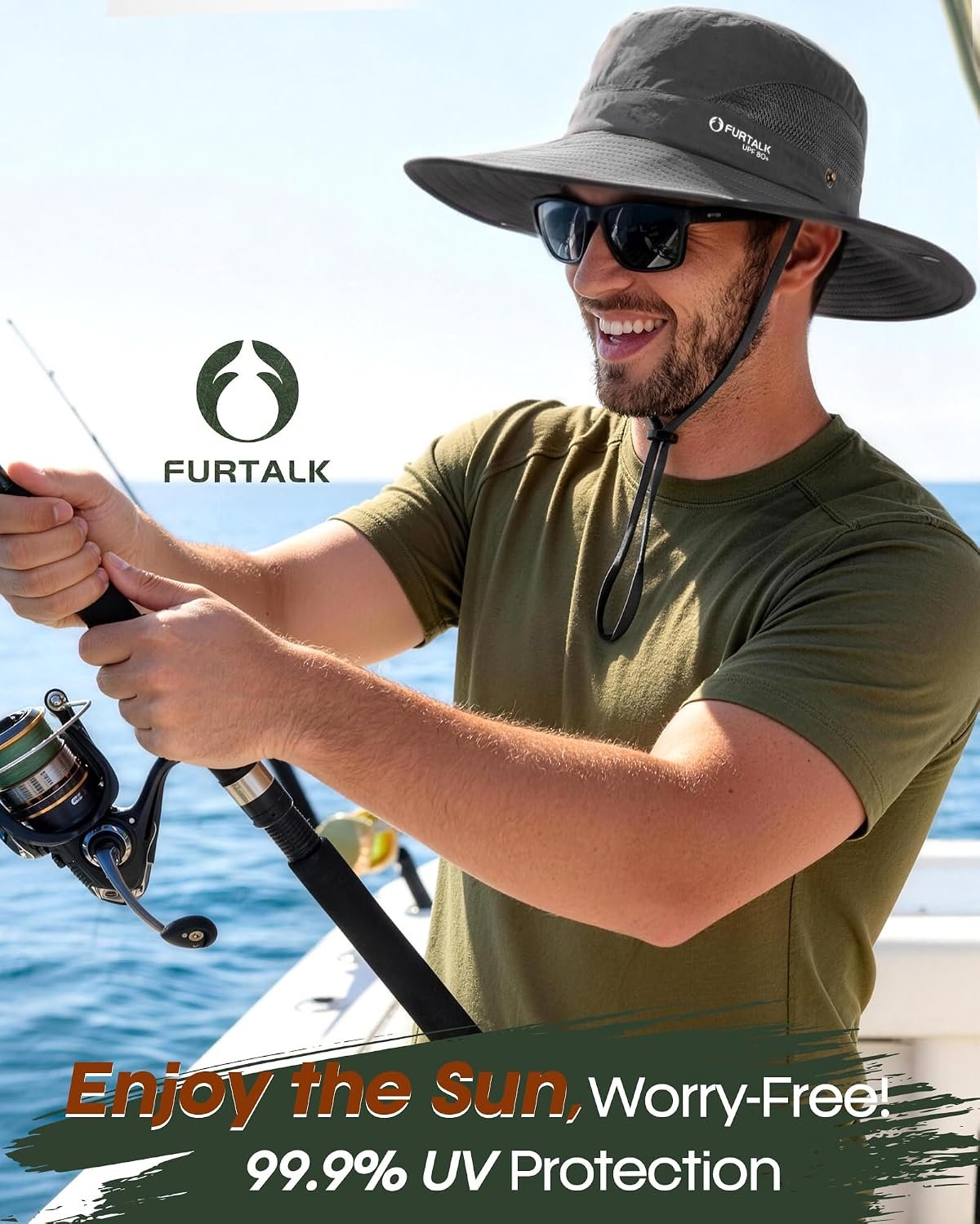 Mens Bucket Sun Hat UPF Protection Wide Brim Breathable Fishing Hat | Quick-Dry, Ventilation Mesh, Soft Sweatband, Summer, Hiking, Gardening, Beach, Outdoor - Image 3