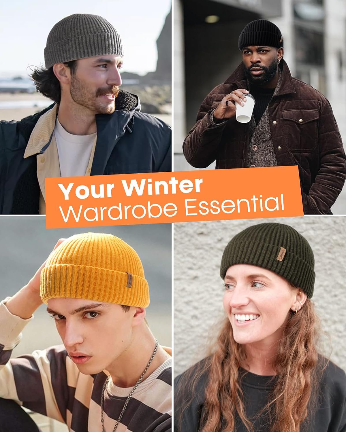 Fisherman Beanie for Men Women Sytlish Short Cuff Knittet Watch Cap Winter Hats - Image 5