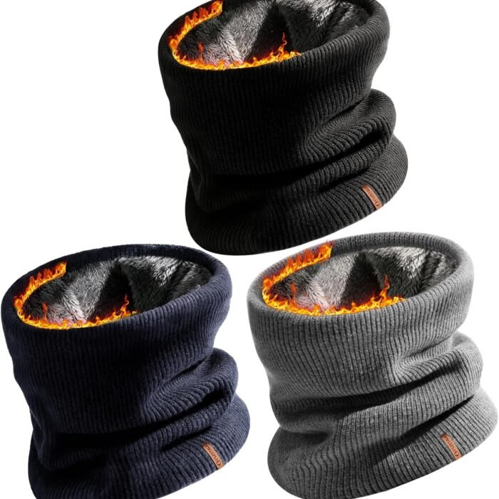 3 Pack Winter Scarf for Men Neck Gaiter Women Face Cover Neck Warmer Cold Weather Thick Warm Scarves
