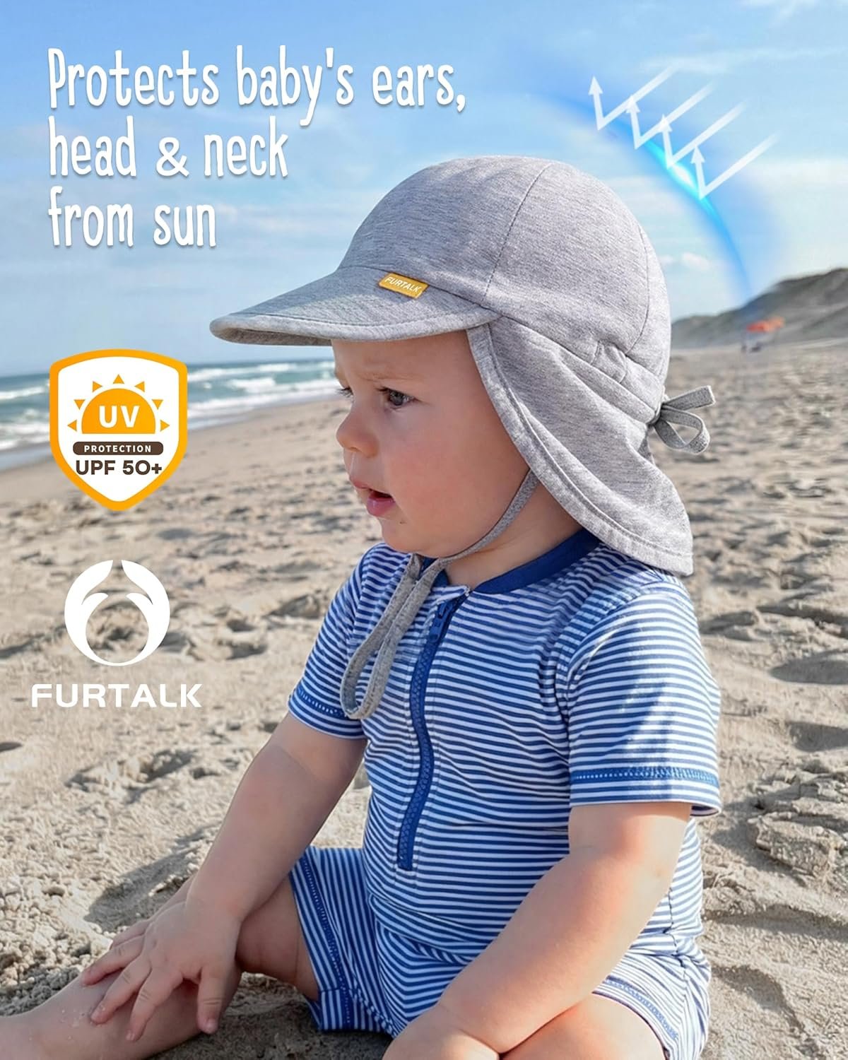 Baby Sun Hat UPF 50+ UV Ray Sun Protection Cotton Toddler Hats for Boys Girls - Image 2