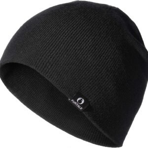 Double-Layer Beanie Hats Men Women, Ultra Soft Stretchy Cuffless Winter Hat Unisex Warm Thick Beanie Cap Winter Hat