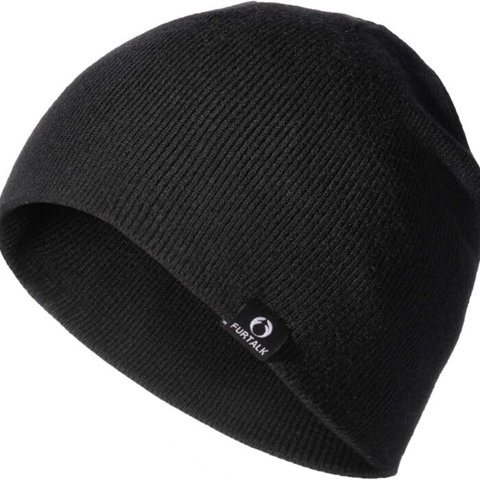 Double-Layer Beanie Hats Men Women, Ultra Soft Stretchy Cuffless Winter Hat Unisex Warm Thick Beanie Cap Winter Hat