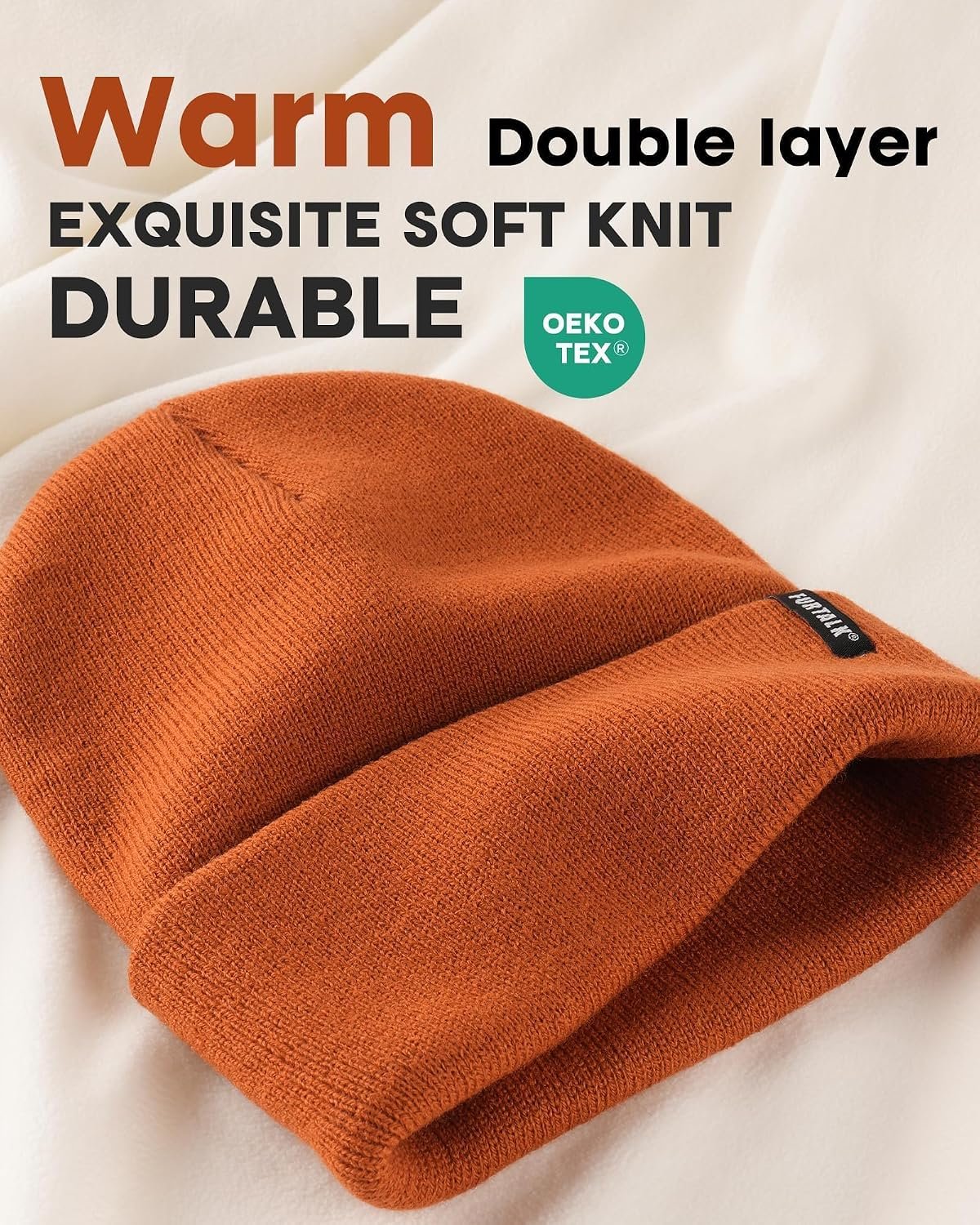 Beanie Hat for Men Women Winter Hats for Women Men Soft Warm Unisex Cuffed Beanie Knitted Skull Cap - Image 2