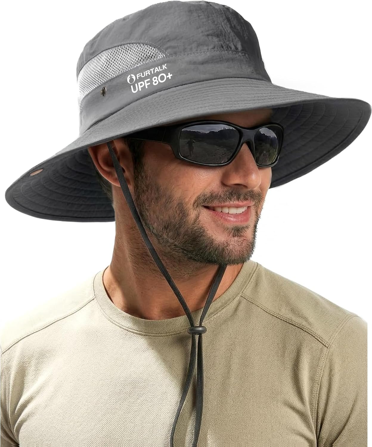 Mens Bucket Sun Hat UPF Protection Wide Brim Breathable Fishing Hat | Quick-Dry, Ventilation Mesh, Soft Sweatband, Summer, Hiking, Gardening, Beach, Outdoor
