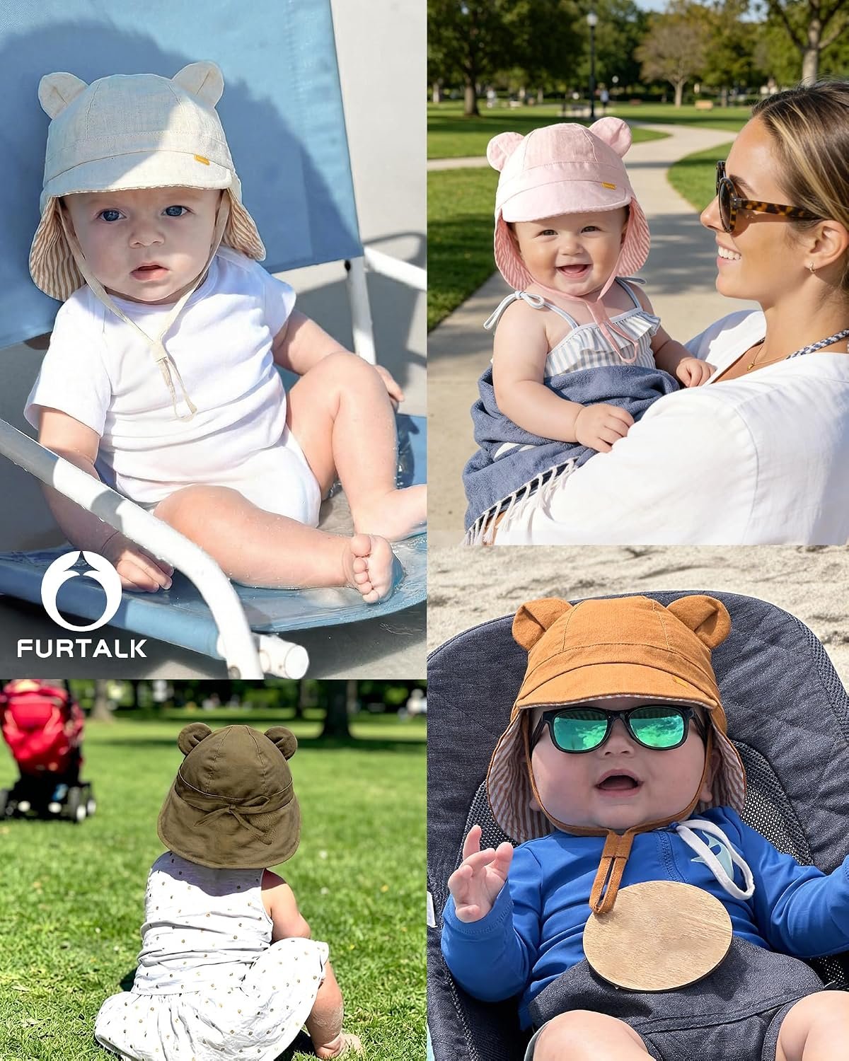 Baby Sun Hat UPF 50+ Toddler Hat with Neck Flap, Breathable Adjustable Fit for Boys & Girls - Image 5