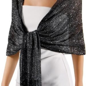Shawl Wraps for Women Silver Shawls and Wraps for Evening Dresses Sparkling Wedding Party Shawl Gift