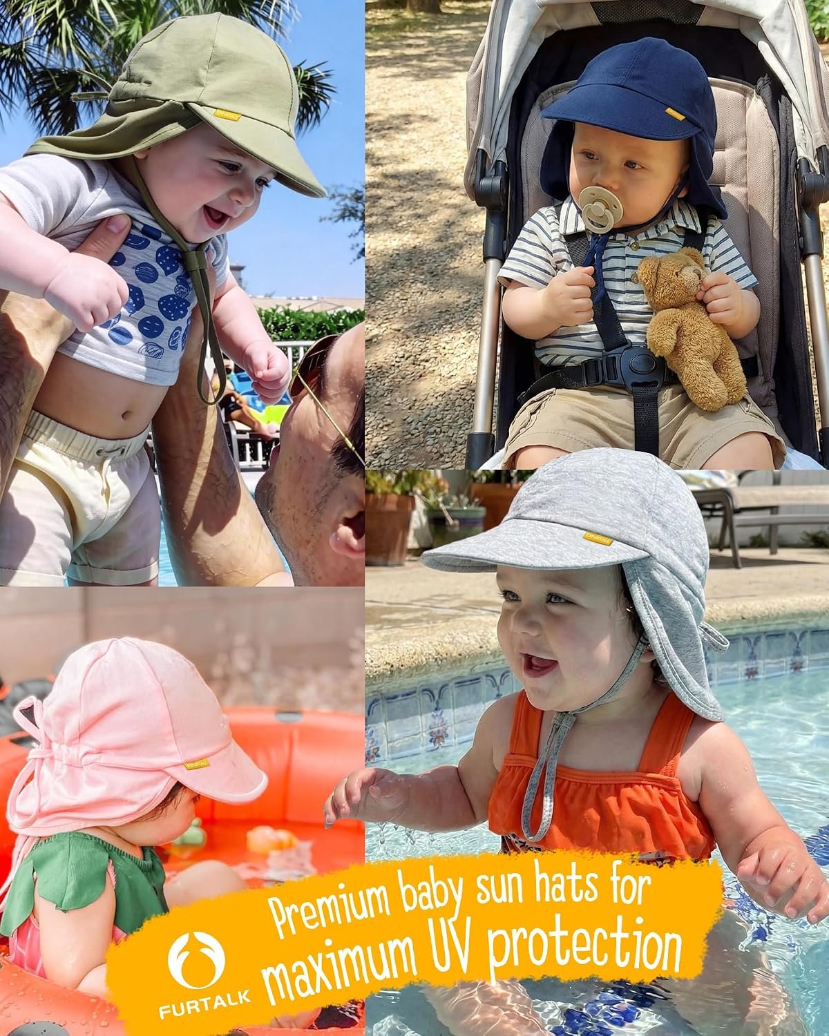 Baby Sun Hat UPF 50+ UV Ray Sun Protection Cotton Toddler Hats for Boys Girls - Image 5