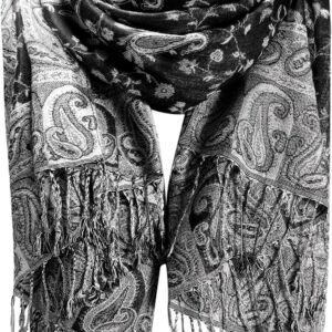 Reversible Paisley Pashmina Shawl Wraps for Women Soft Exotic Indian Rave Scarf for Evening Dress Festival Scarves