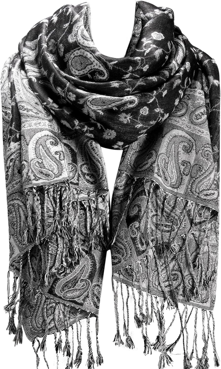 Reversible Paisley Pashmina Shawl Wraps for Women Soft Exotic Indian Rave Scarf for Evening Dress Festival Scarves
