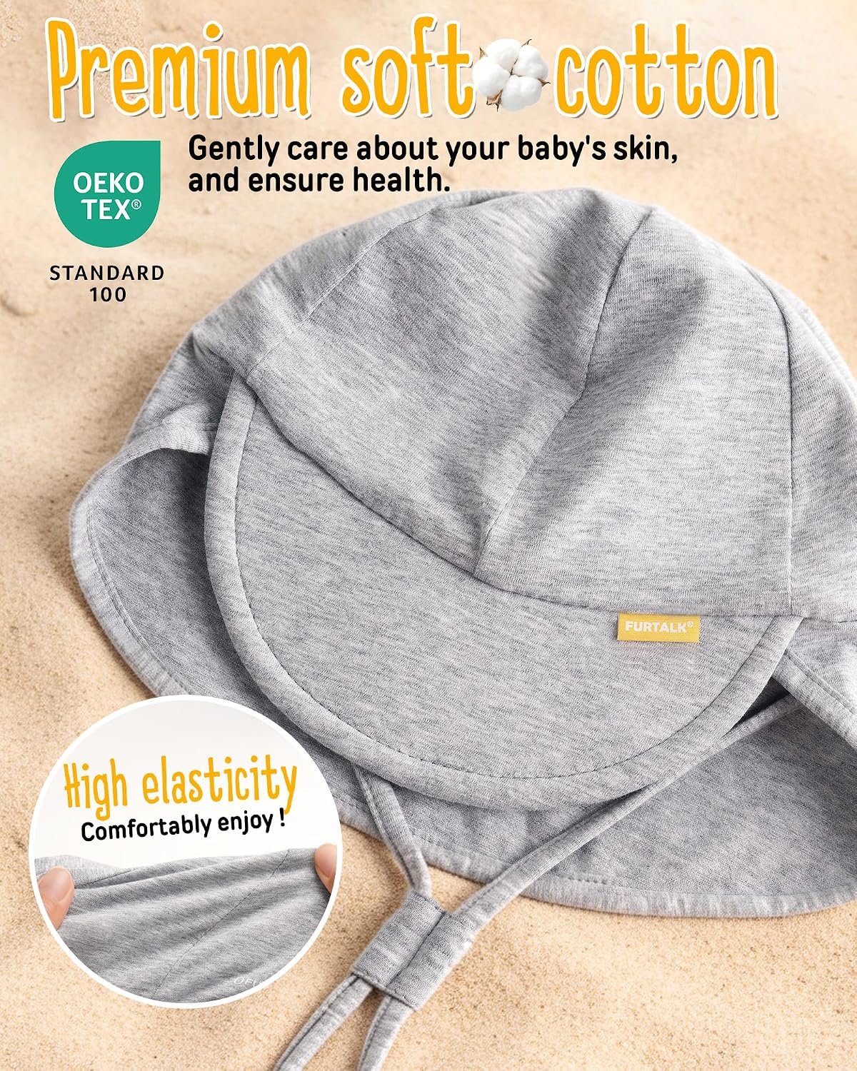 Baby Sun Hat UPF 50+ UV Ray Sun Protection Cotton Toddler Hats for Boys Girls - Image 4